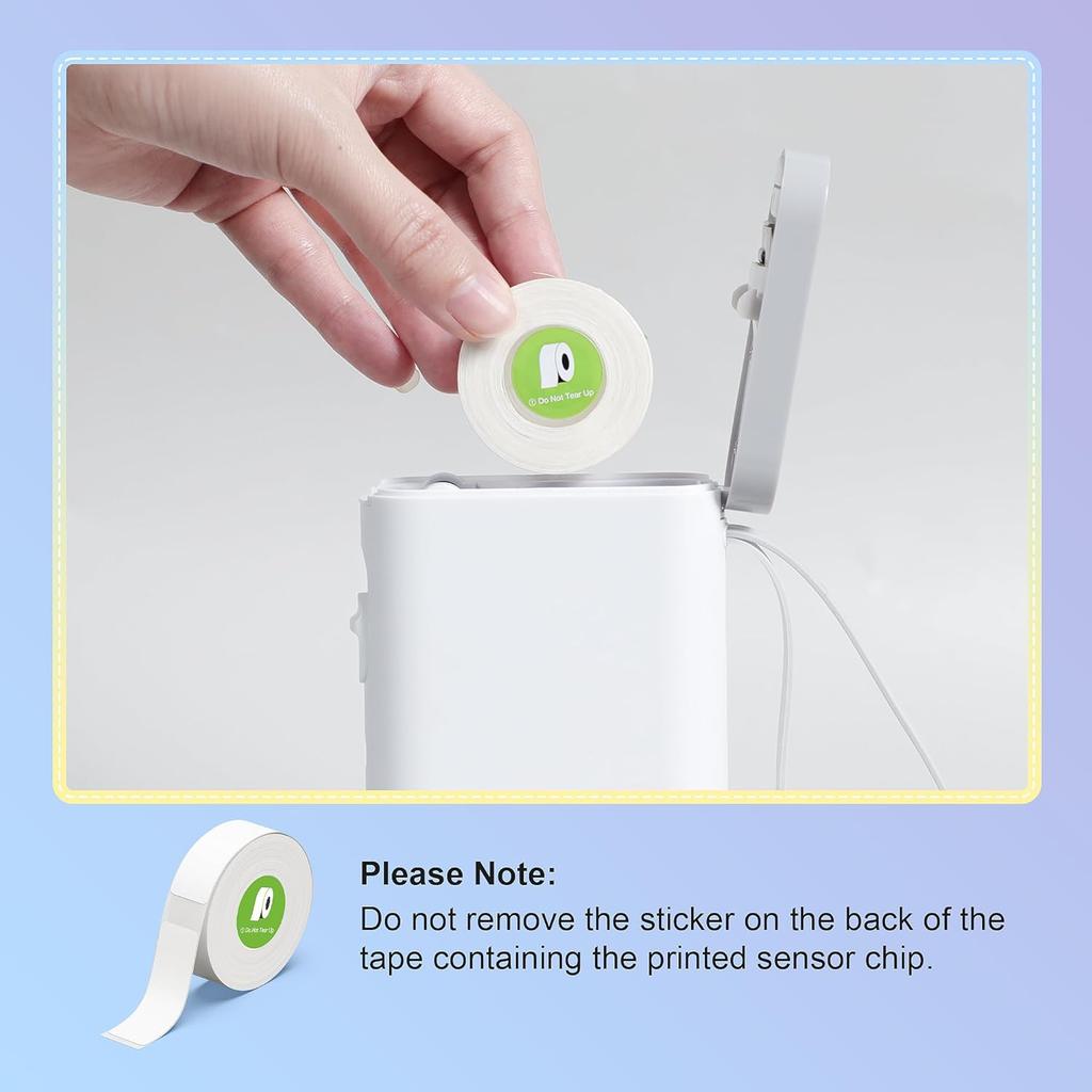 P21 Label Maker Tape Black On White 14x40mm (0.55"x1.57"), Adapted NELKO P21 Label Printer Paper Standard Laminated 180 Labels/Roll, White Tape Use