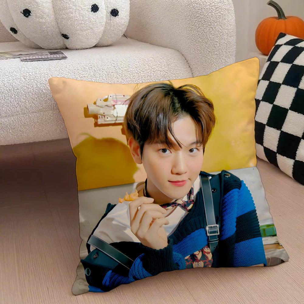 Classic Korean Handsome Singer BByun Baekhyun Cushion Cover Throw Pillow Cover Hidden Button Durable Polyester Chair Cushion