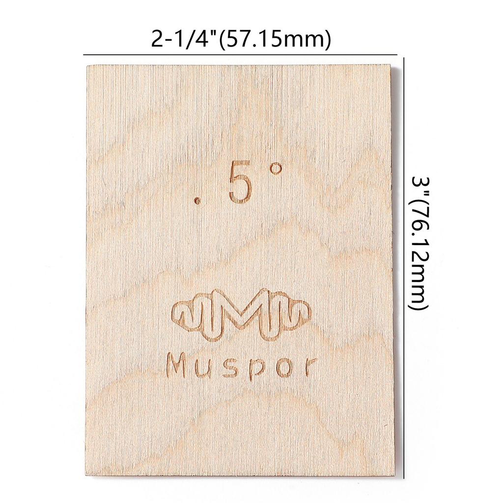 3-Pack Electric Guitar Neck Maple Shims: 0.25, 0.5, 1 Degree, Blank (Unfinished)