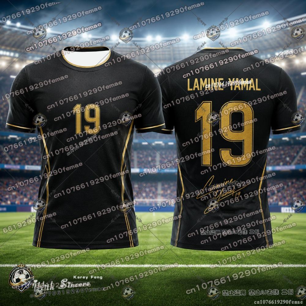 Summer Yamal Commemorative 3D Print Family Outfit Football Jersey T-shirt. Loose and Comfortable Suitable for Daily Wear