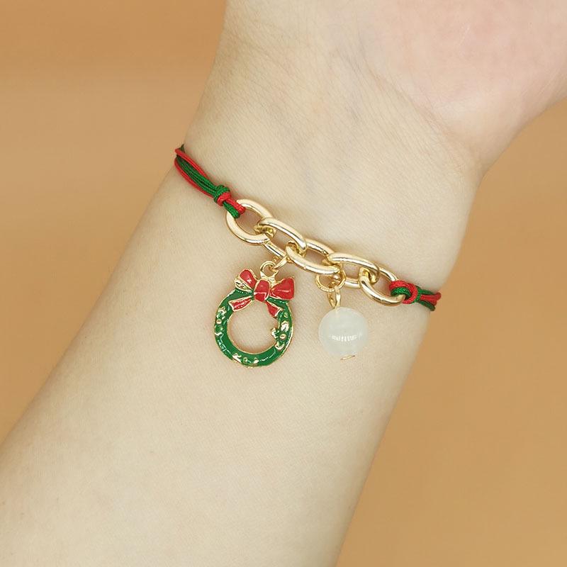 Luminous Christmas Alloy Bracelet with Santa, Tree, Bell, Snowflake, and Lucky Bag Charms