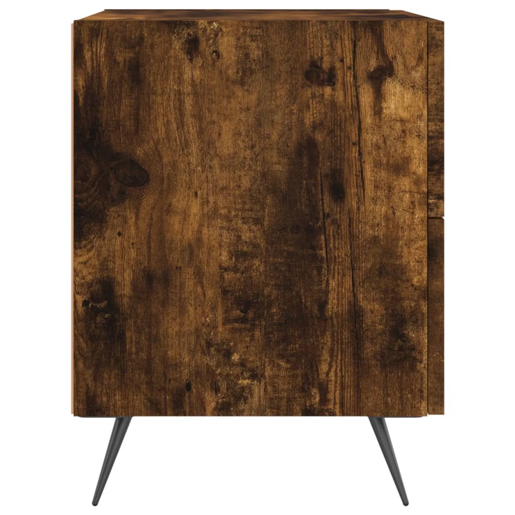 Nightstands (2 pcs) Smoked Oak Finish 40 x 35 x 47.5 cm Engineered Wood