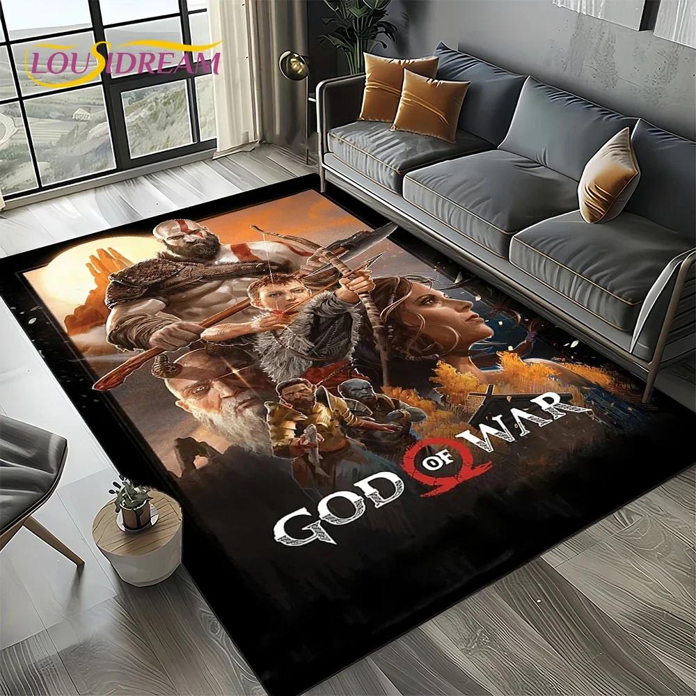 27 Stile Kratos God of War Giochi Tappeto Tappetino Cartone Animato per Soggiorno Camera da Letto Casa Decorazione Divano, Tappeto Area Bambini Tappetino Antiscivolo