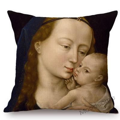 Netherland Artist Rogier Van Der Weyden Religion Jesus The Cross Virgin Mary Art Sofa Decoration Pillow Case Linen Cushion Cover