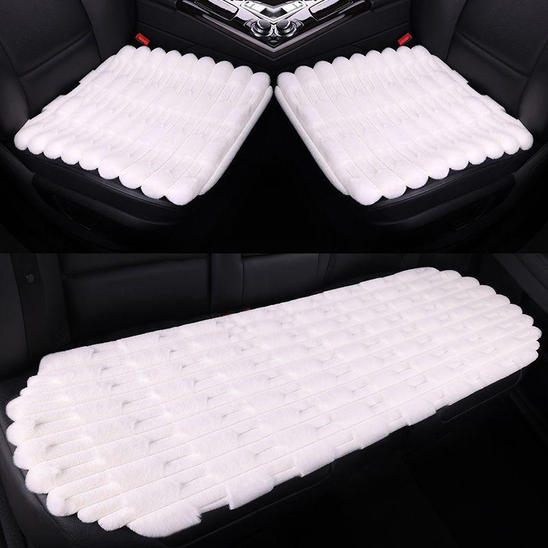 Universal Heated Winter Bamboo Plush Car Seat Cushion Set - Non-slip, Thickened, Three-piece for Warmth and Comfort