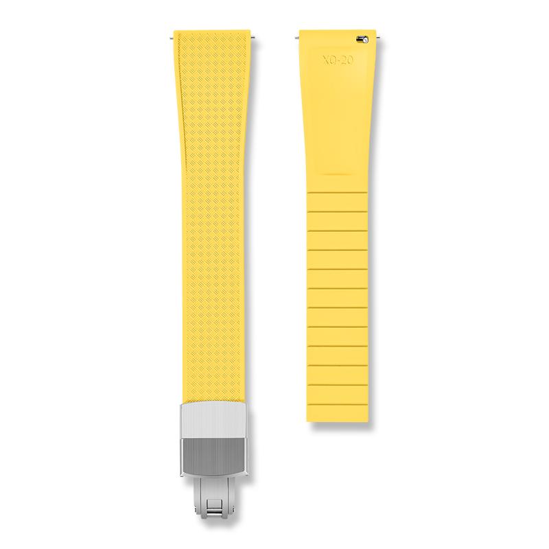 18/19/20/21/22mm Schnellwechsel FKM Fluorkautschuk Uhrenarmband Verstellbare Länge Mann Frau Band Faltschließe Universelles Armband