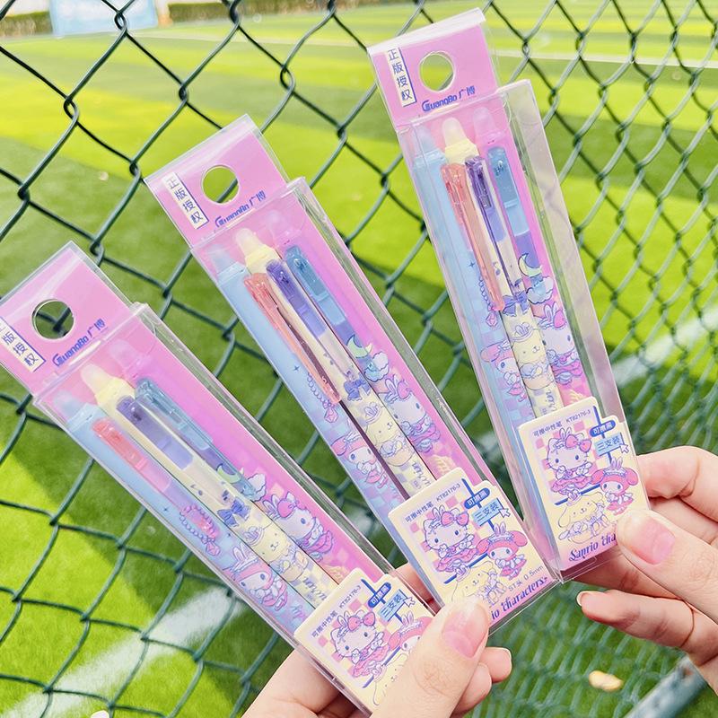 Стираемая гелевая ручка Sanrio с черными чернилами для школьников 0.5mm