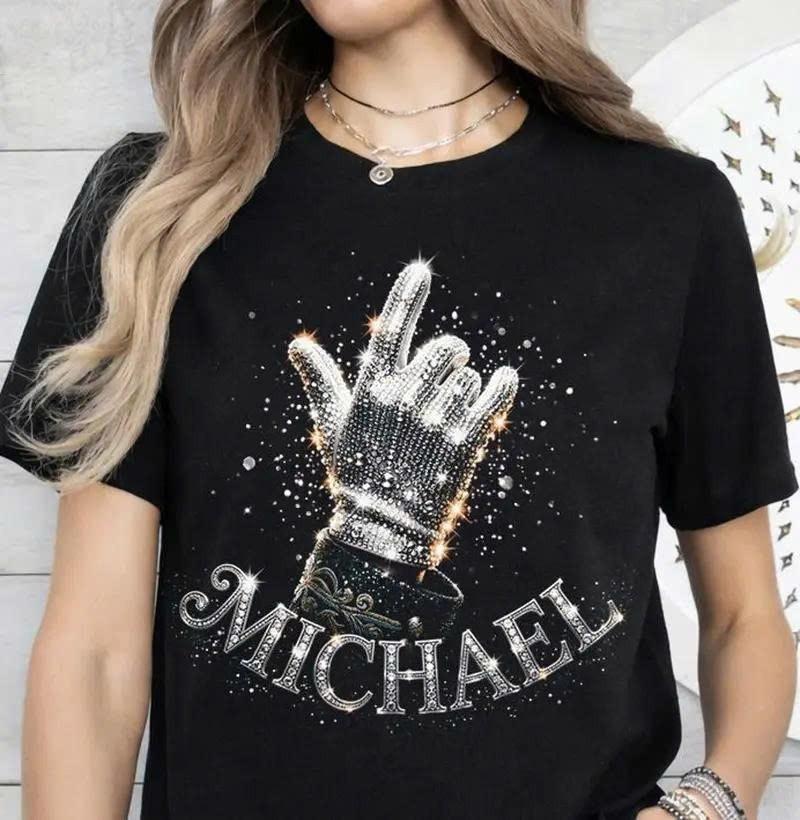 Michael Jackson RHINESTONE Glove Streetwear T-Shirt, Unisex Hip Hop Streetwear Unisex T-Shirt XXXXL