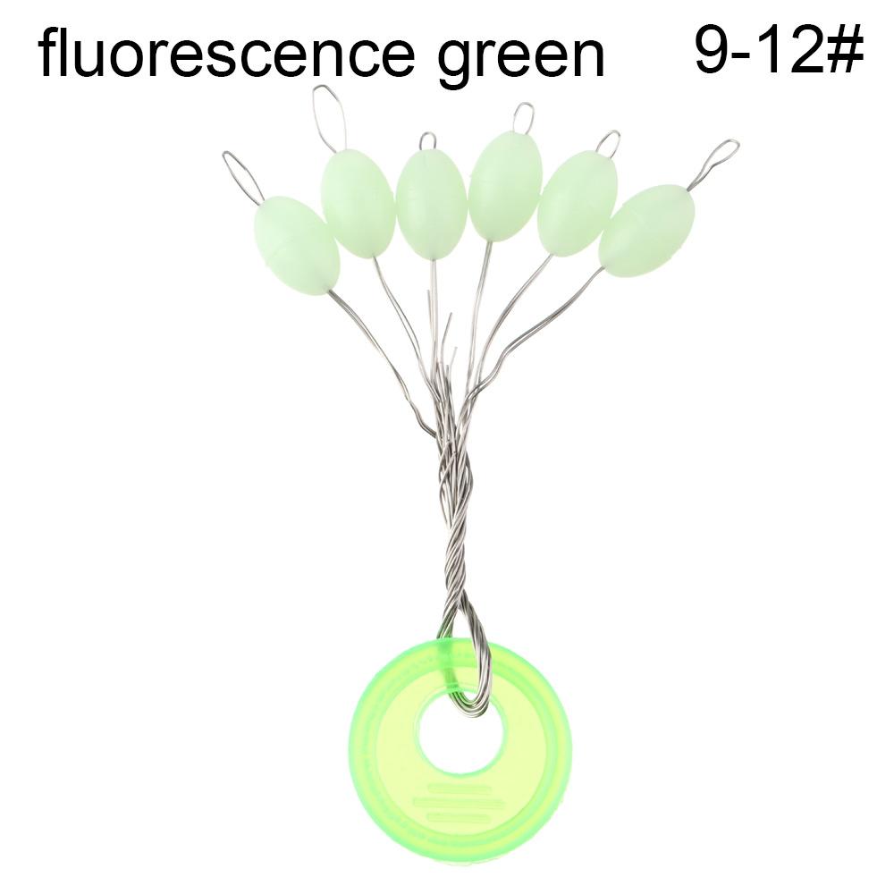 60Pcs(10 Groups) 6-20# Oval Luminous Space Beans Stopper Carp Line Stopper High Concentricity Rubber Float Catfish Flotador