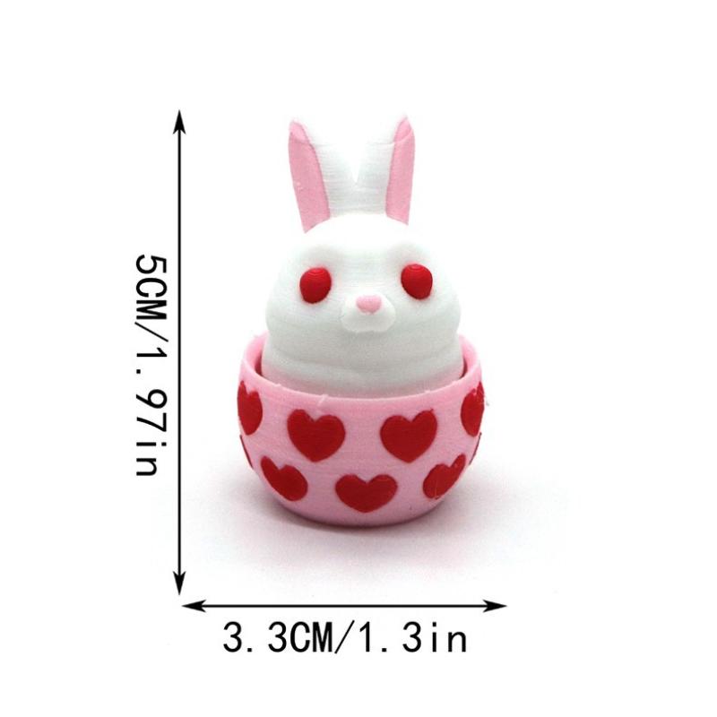 Cute Cartoon Easter Egg Button Decompression Key Pendant Creative Rabbit Model Toy Backpack Pendant Accessories Easter Gift