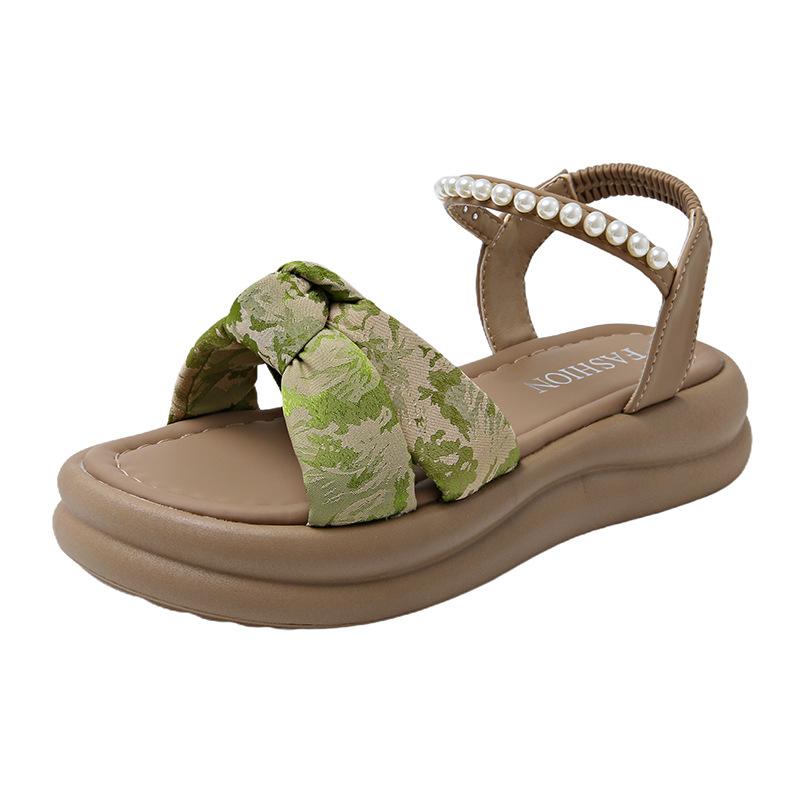 Beautiful sandals women's summer wear 2025 new fashion fairy style with skirt pregnant women platform beach shoes size 34