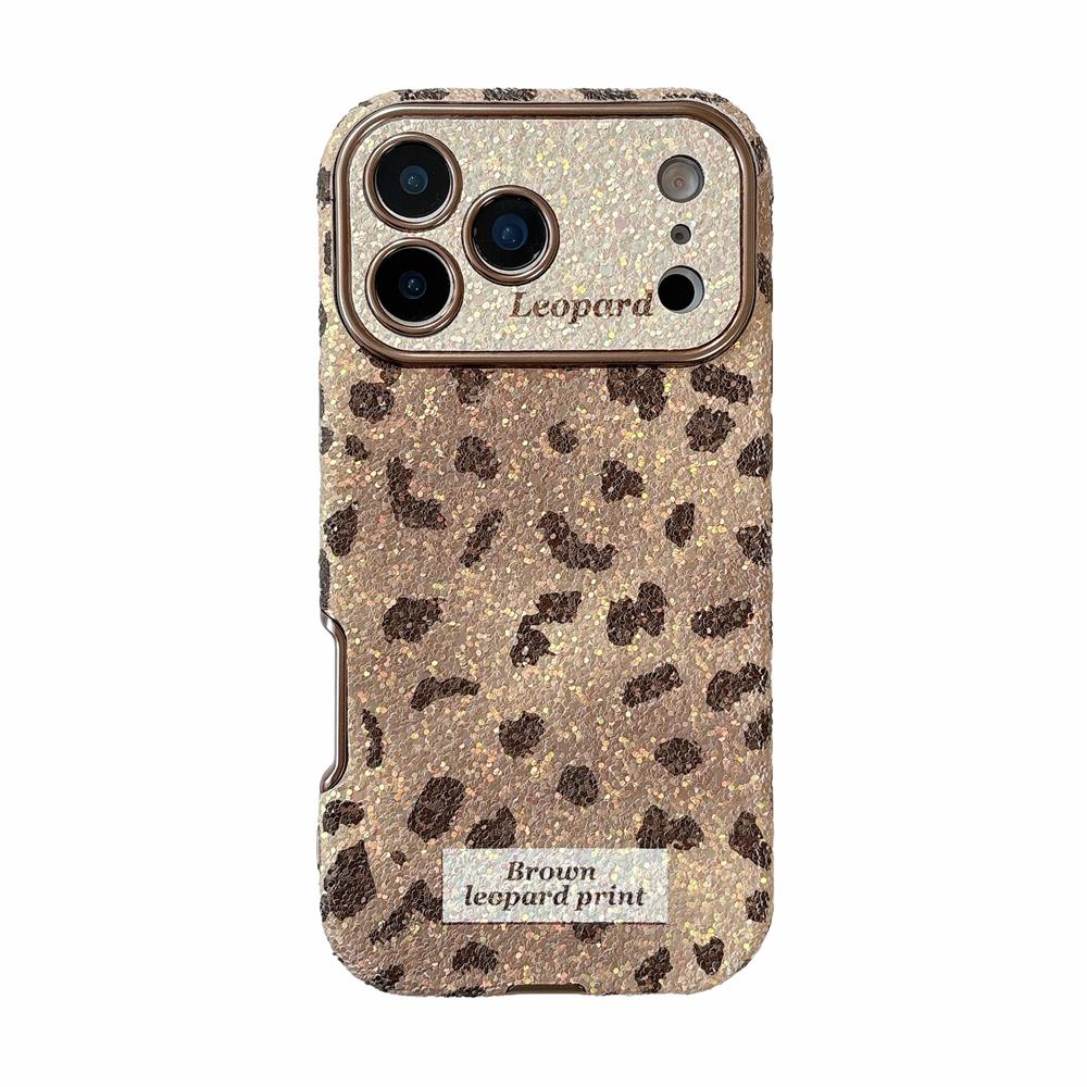 KEYSION Fashion Cute Leopard Print Phone Case for iPhone 14 15 16 17 Pro Max Rounded Edges Shockproof Cover for iPhone 15 16 17