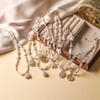 HECHENG,Sweet Romantic Brass Heart Pentagram Teardrop Pearl Necklace Bohemian Style Conch Shell Pearl Jewellery