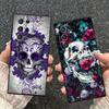 Floral Skull Flower Skeleton Soft Phone Case for Samsung Galaxy S26 S25 Edge S24 Ultra S23 Plus S22 S21 FE S20 Black Cover Back