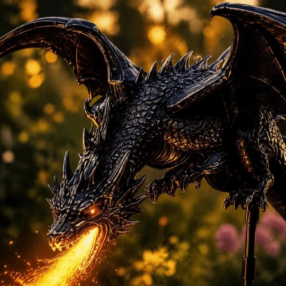 Resin Solar Dragon Fire Garden Light Solar Powered Solar Garden Light for Lawn Yard Patio Decor
