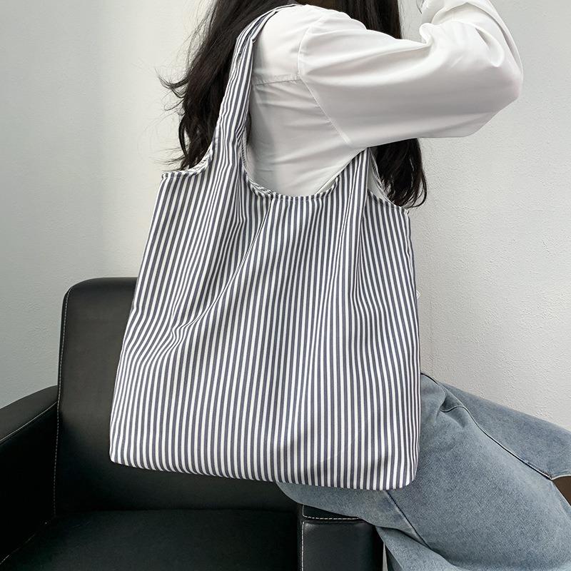 Retro Polka Dot Versatile Casual Tote Large Capacity Shoulder Canvas Bag