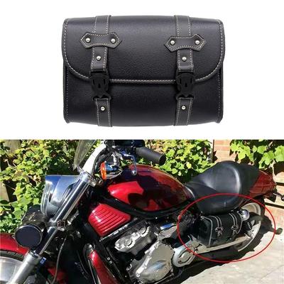Motosiklet PU Deri Retro Alet Bagaj Çantası Saklama Kutusu Motosiklet Siyah Yan Heybe Honda Sportster 1200 Kawasaki İçin