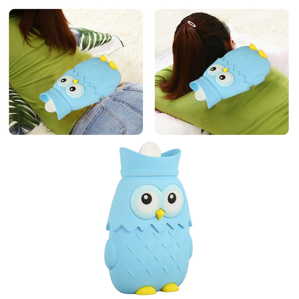 Hot Water Bottle Microwave Hting Silicone Cartoon Injection Hand Warmer Portable Cute Owl Shape 400ml