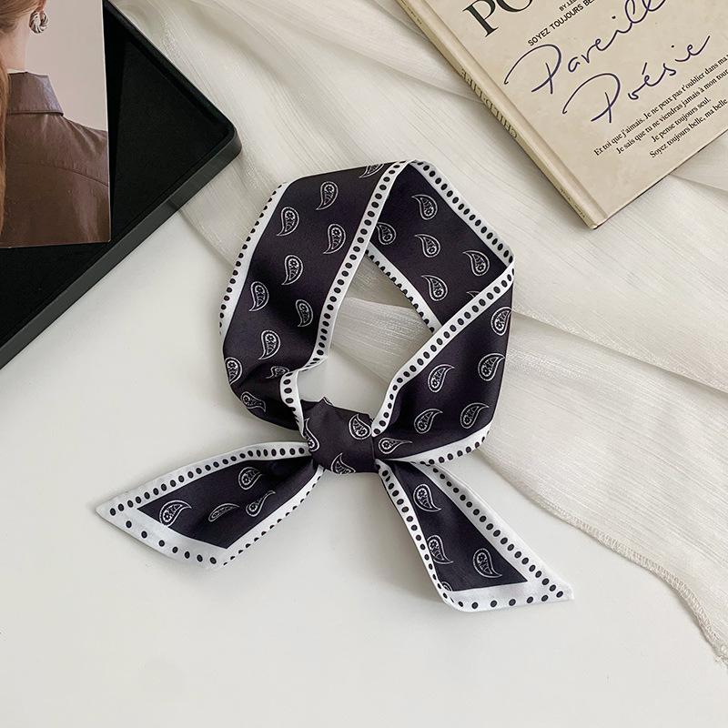 New long silk scarves, high-end spring and summer travel, tied hair, bag decoration, streamer, multi-functional fashion headband, tied hair