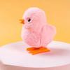 Jumping Chicken Duck Yellow Jumping Chicken Clockwork Toy Plush Cartoon Interactive Toy Simulation Walking Hopping Kids Toy