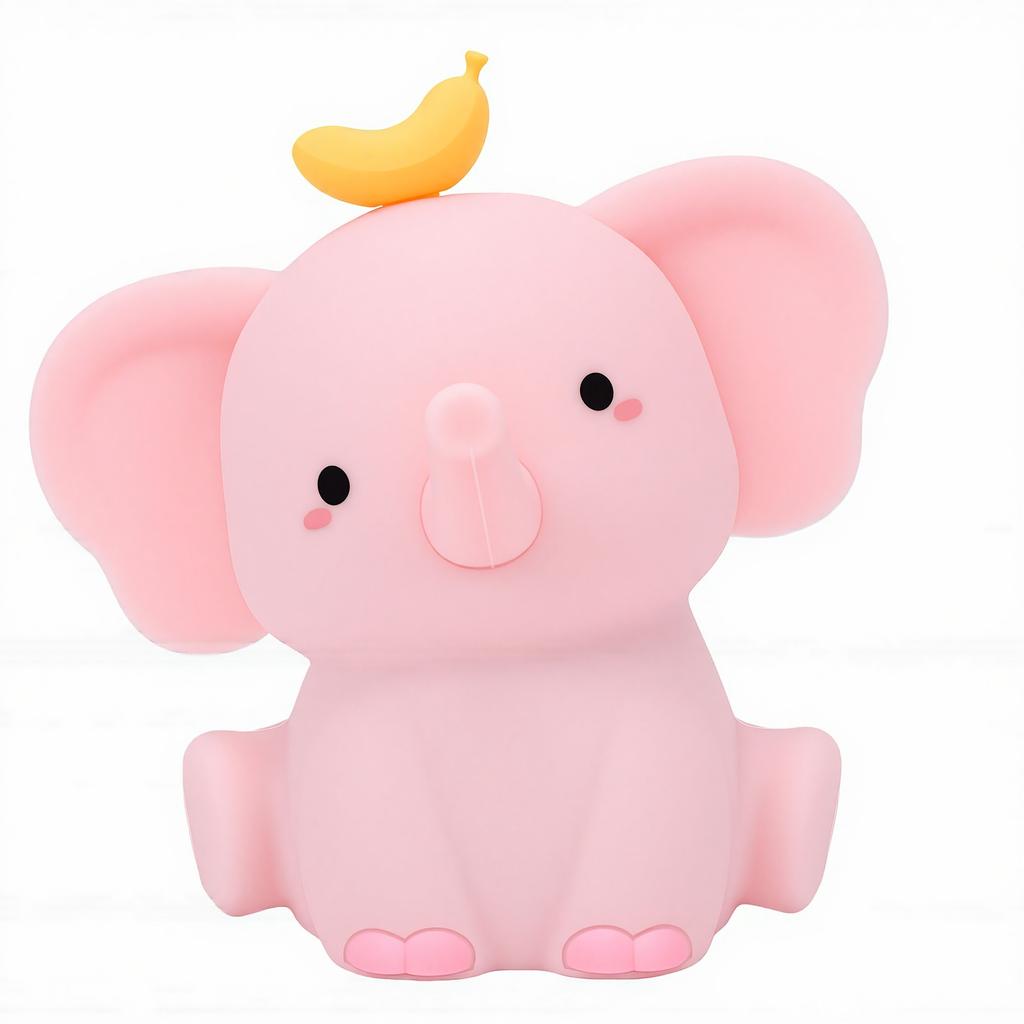 Silicone Light USB Rechargeable Tap Control Adorable Elephant Silicone Night Light for Bedside