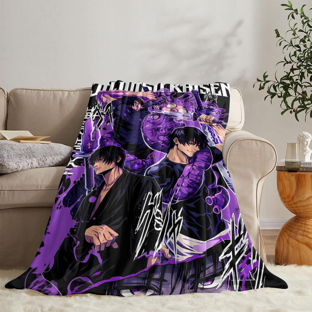 Cyan Border Geto Suguru Jujutsu Kaisen Blanket 3D Printed Manga Style Household Leisure Cozy Warm Flannel Sofa Bed Cover Throw