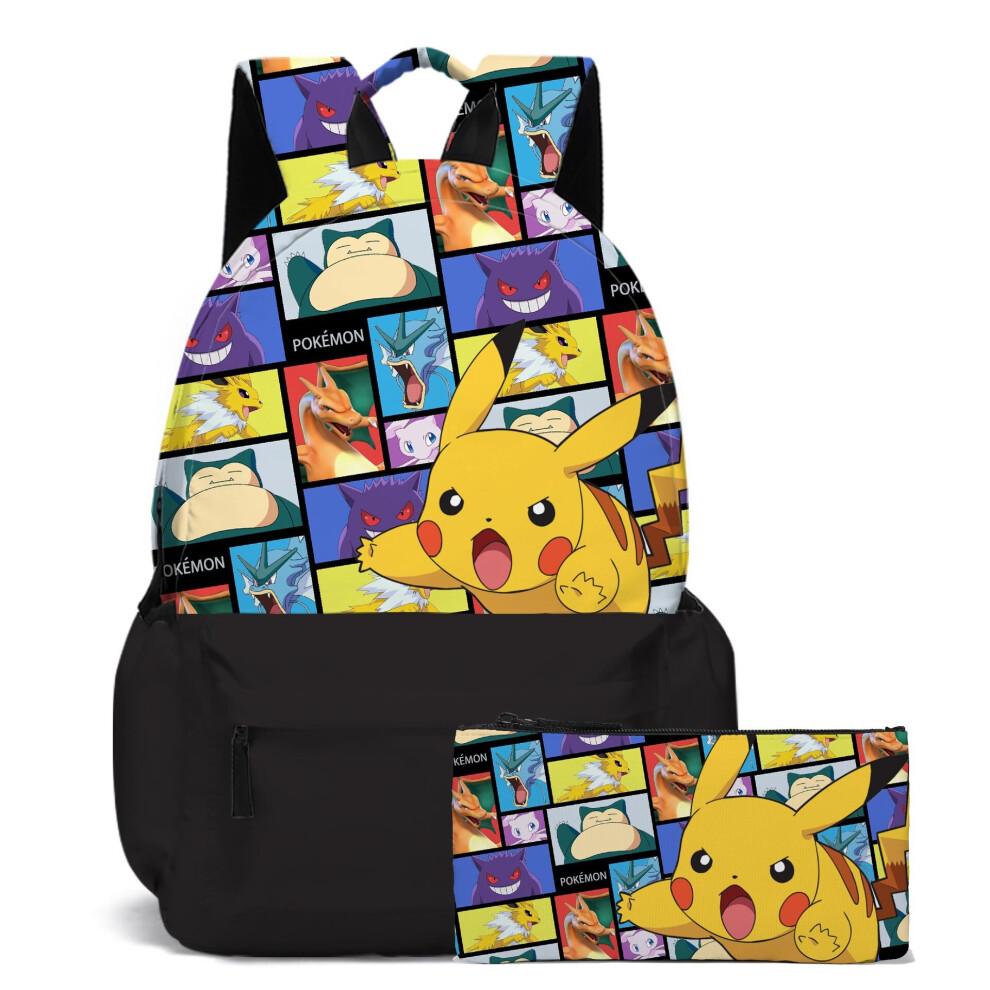 (D) Pokemon Pikachu Bag Shoulder Bag Student School Bag Computer Bag