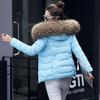 Women's Plus Size Short Down Cotton Jacket with Big Fur Collar