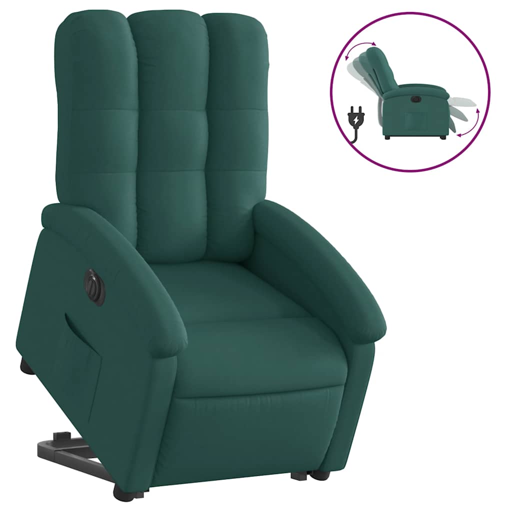 Vidaxl Lift Recliner Massage Chair, Electric, Reclining, Green