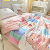 Cartoon Rainbow Bear Summer Quilt 100% Cotton Air Conditioning Thin Quilt for Kids Teens Multi-functional Nap Quilted Quilt