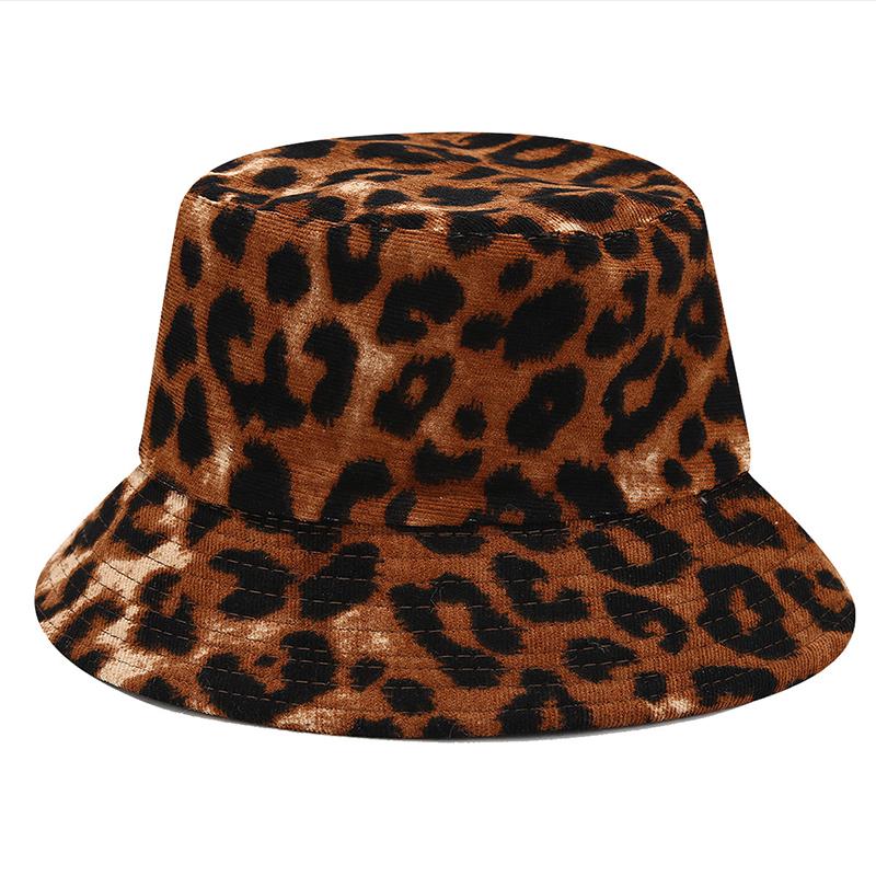 Summer Bucket Hat For Women Fashion Leopard Print Cotton Foldable Portable Panama Unisex Beach Fishing Bunny Sun Hat Hip Hop Bob