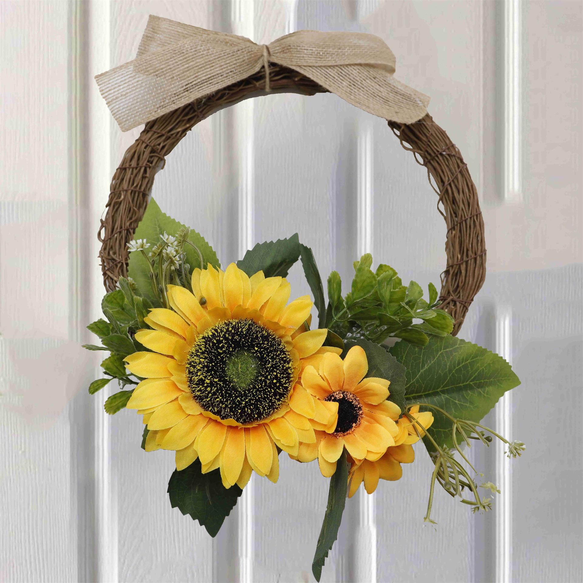 2024 Rustic Sunflower Door Wreath Pendant
