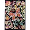5D Diamond Art Painting Notebook Kits Spread Joy Butterfly Cover Leather DIY Special Shaped Journal Sketchbook Cross Stitch Diamond Art Hardcover