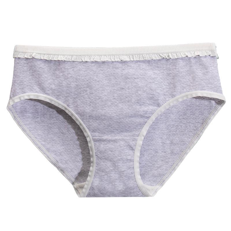 Women's Antibacterial Pure Cotton Breathable Mid-Waist Plus Size Cute Triangle Panties