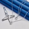 925 Sterling Silver 16-30 Inch Exquisite Cross Pendant Necklace for Men and Women, Fashionable Jewelry, Hip-hop Accessories