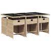 Vidaxl 7-Cz. Garden Furniture Set With Cushions, Beige, Poly Rattan