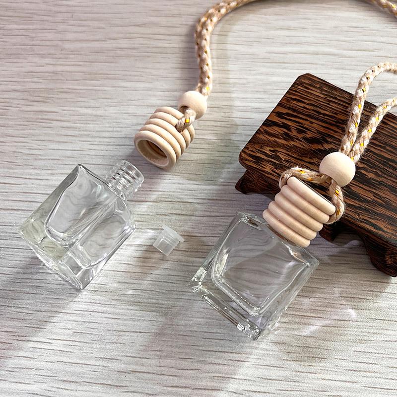 Rectangular Car Pendant Air Freshener Refillable Essential Oil Bottle