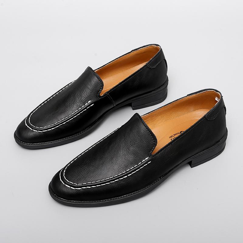 

Модная мужская модная формальная обувь из двухслойной кожи, легкая и удобная, деловой бренд, обувь Ле Фу, размеры 38-48, мужская обувь 48