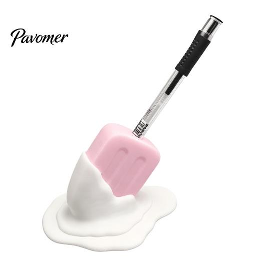 Creative Pencil Cup Cute Melting Popsicle Pen Holder, Unique Decorative Stationery Organizer, Colorful Marker Holder Durable PLA Container for Office