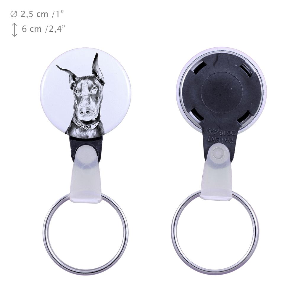 Dobermann, Doberman Pinscher, Dobie I - Keychain with a Dog Portrait, Pendant with the Brand's Own Art-Dog Graphics