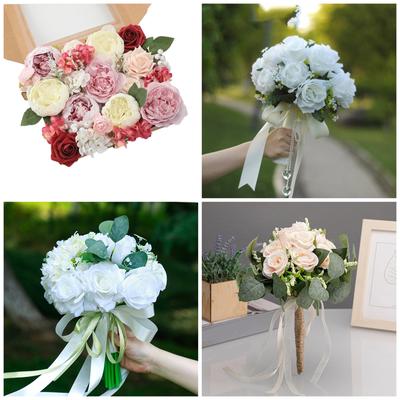 Artificial Flowers Bulk Faux Flower Combo Fake Rose Silk Flowers for DIY Wedding Bouquets Centerpieces Arrangements