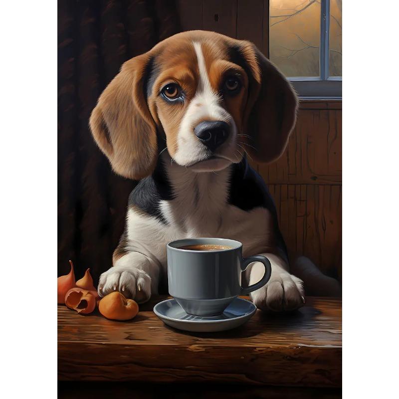 

Очаровательный и интересный домашний питомец ленивый сонный кофейный арт фотография плакат печать на холсте украшение стены кофейни живопись 21cm×30cm NoFrame