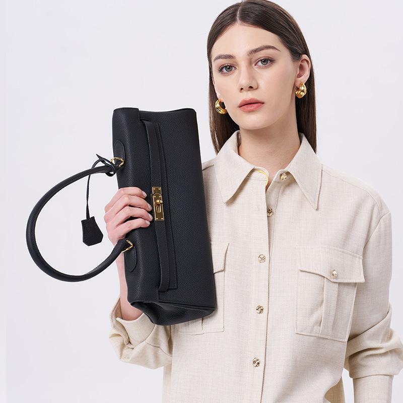Nische KL Achseltasche Rindsleder Handtasche Damen Hochwertige Leder Umhängetasche Mode Pendler Messenger Bag