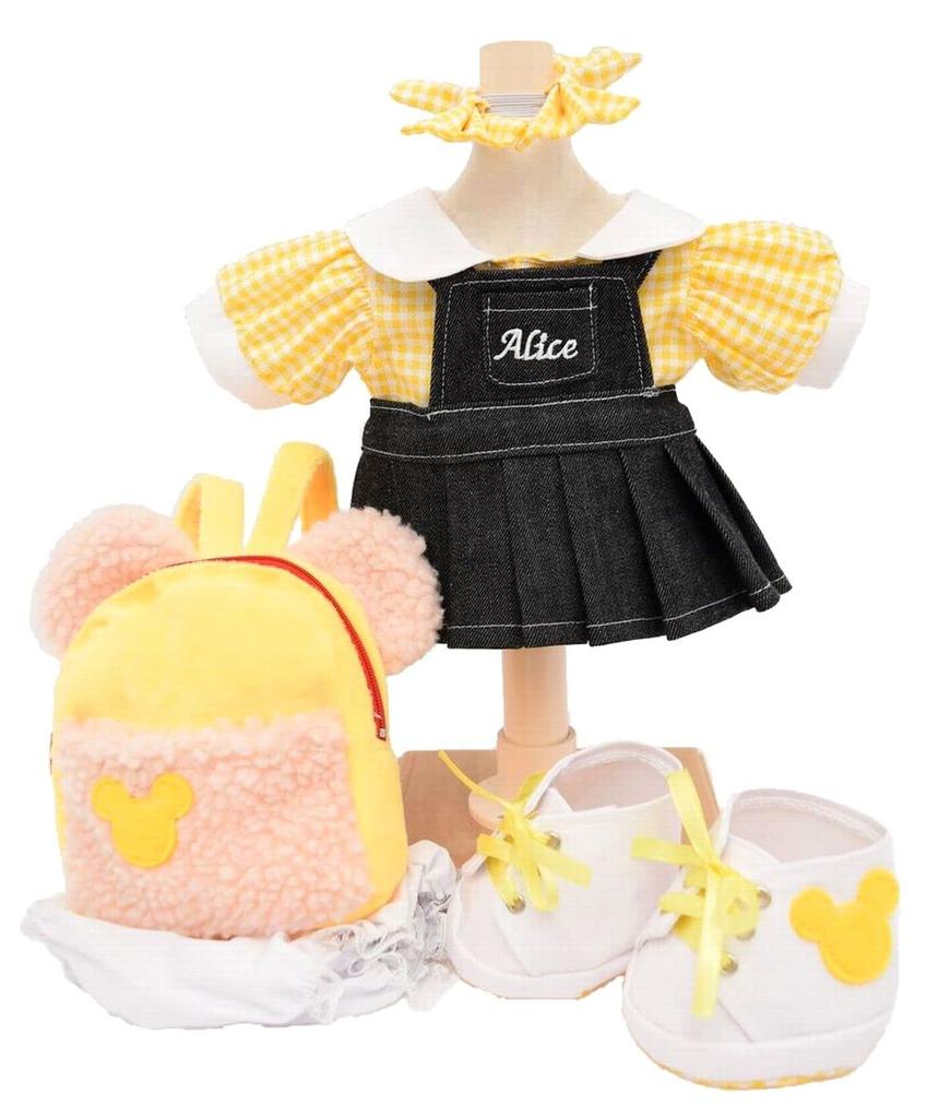 Medvídek na objednávku Alice Cookie Ann Obleček Kostým Nadýchaný Batoh a Džínová Sukně s Traky (Žádné tělo) Velikost S