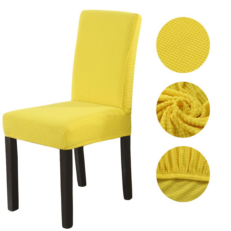 Solid Jacquard Chair Covers Stretch For Wedding Dining Room Office Banquet Housse De Chaise Chair Cover