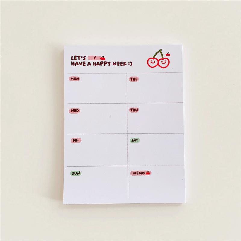50 Sheets Per Book Cherry Stripe Notebook Sticky Notes Memo Course Notes Vocabulary Notebook Diary and Notebook