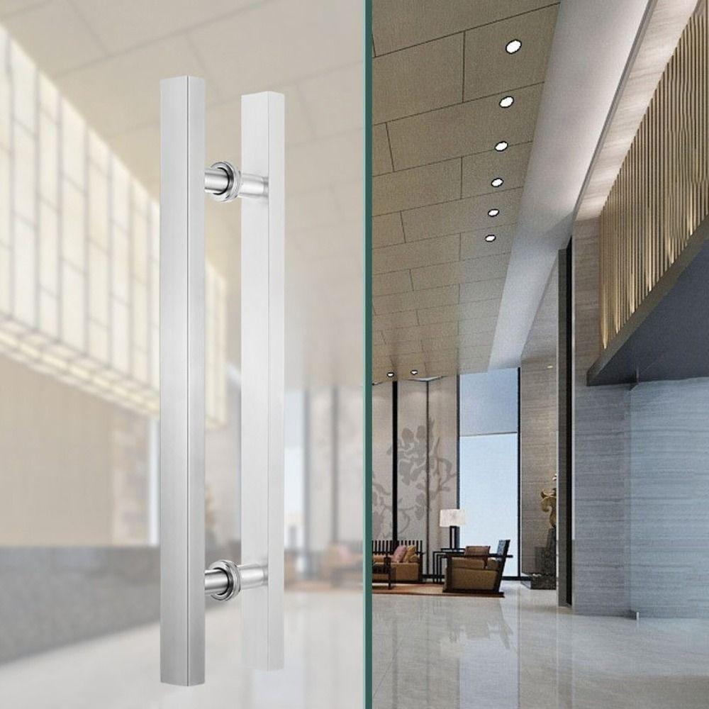 Matte Türklinke Edelstahl Drück-Zieh-Griff Türgriffe Glastürgriff Badezimmertür