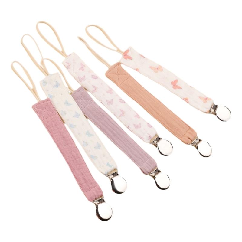 

6Pcs Baby Pacifier Strap Baby Soother Chain Newborns Dummy Chain Clip Baby Product Cotton Teether Pacifier Strap Holder