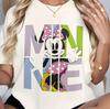 2026 New Creative Minnie Mouse Letter Classic Pattern Breathable Crew Neck Top Short Sleeves for Everyday Wear