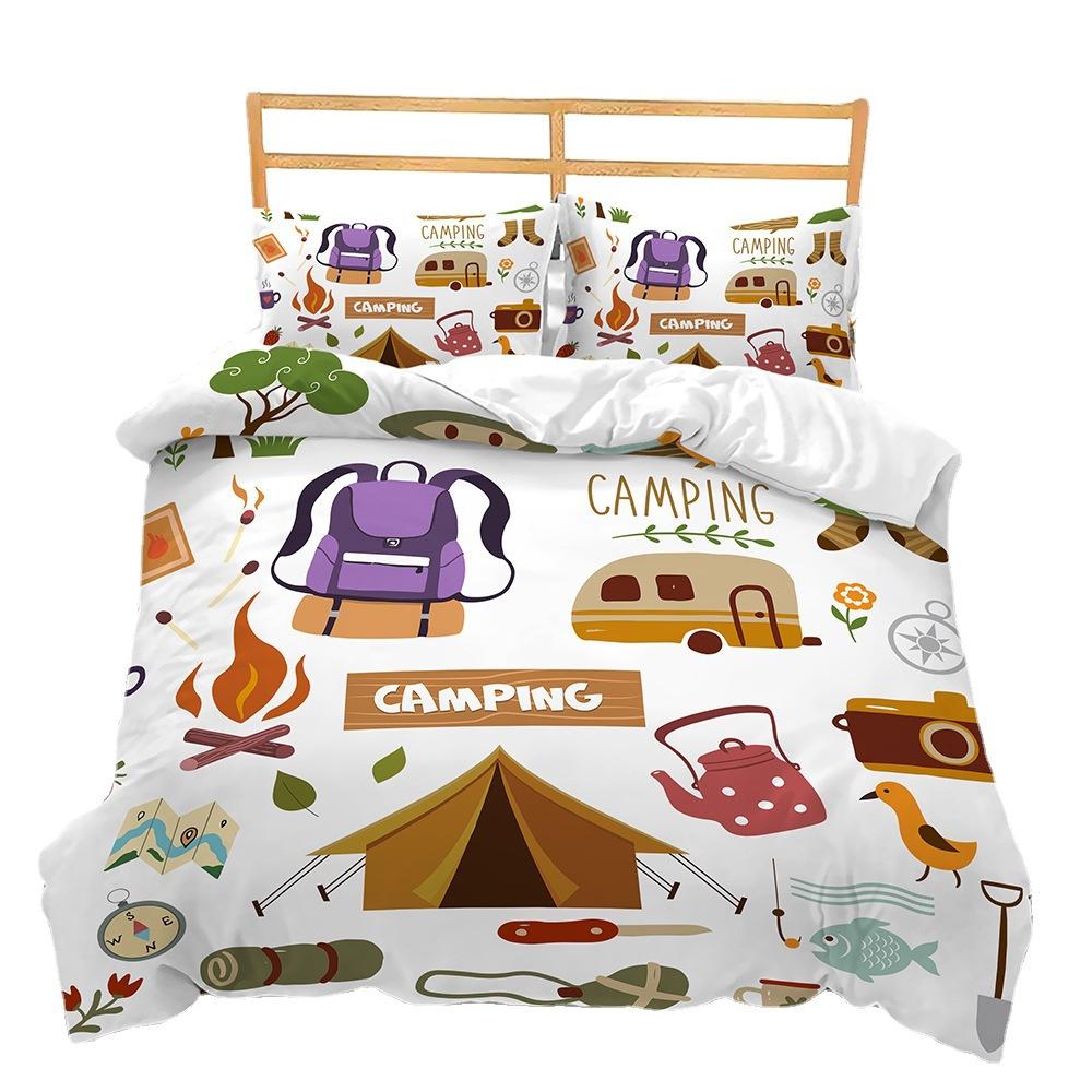Bed Three-Piece Learning Music Camping Astronaut Sports 3D Digital Printing Kit